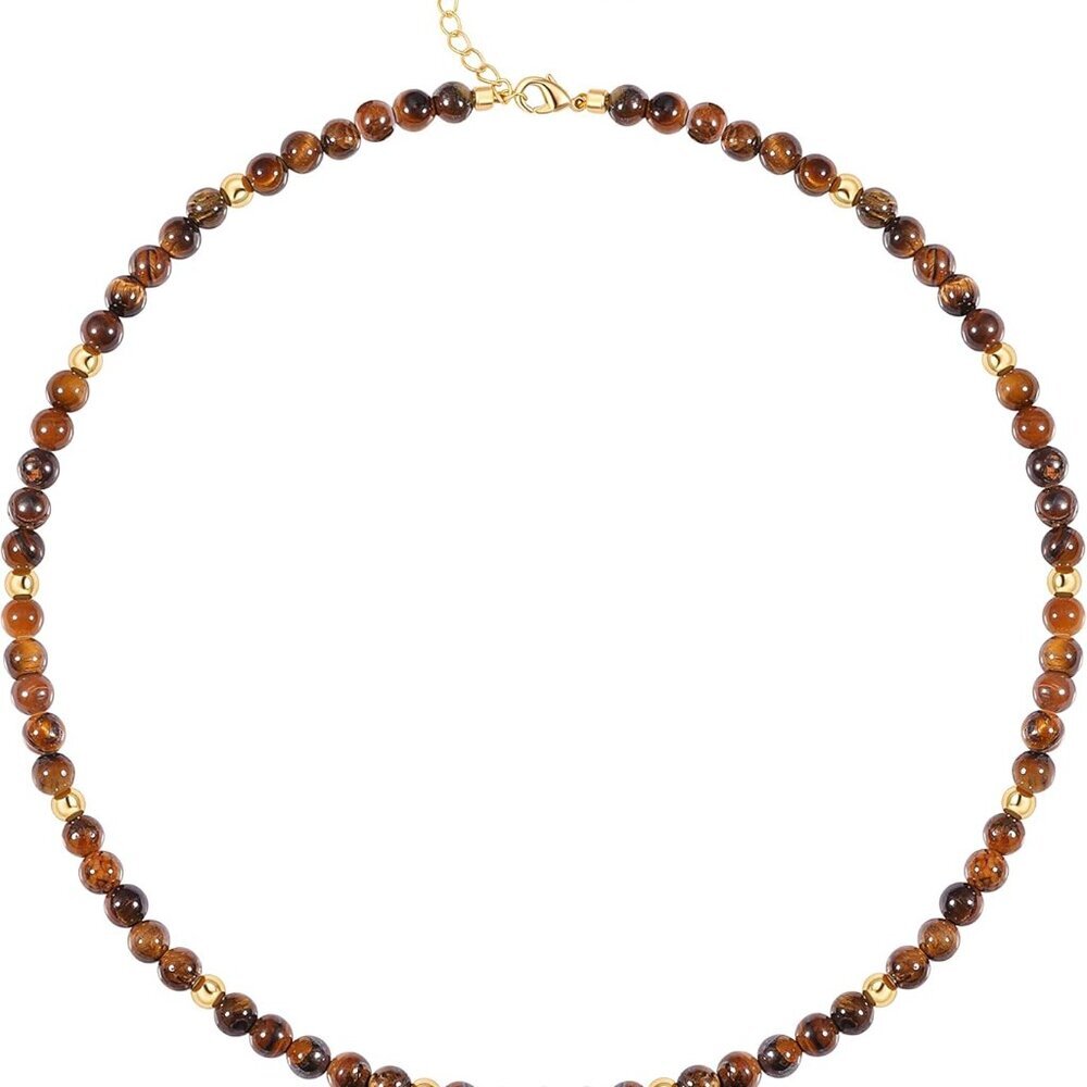 Turquoise Beaded Choker Necklace Chakra Stone Necklace Adjustable